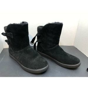 Koolaburra by Uggs Black Suede Boots Womens 6